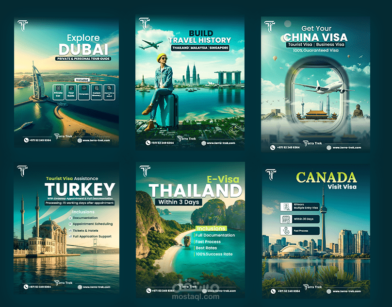 تصاميم سوشيال ميديا لشركة سياحة وسفر