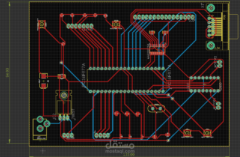 تصميم دارة MICRO CONTROLLER باستخدام متحكم PIC