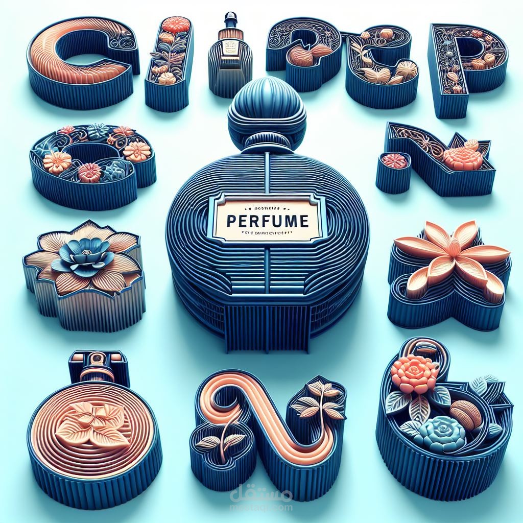 تصميم شعار لشركه عطور 3d