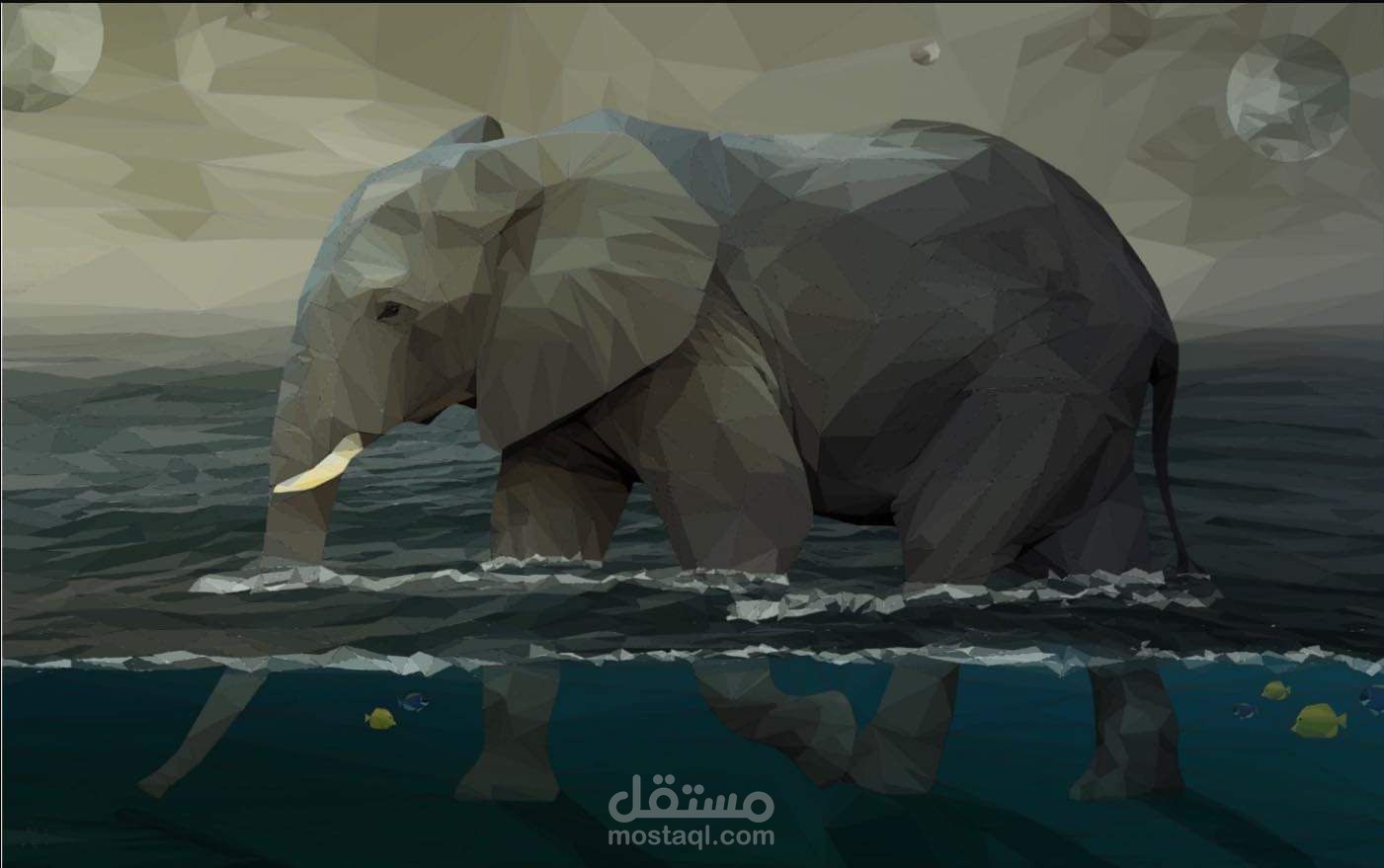 تصميم لوحة فنية باستخدام تقنية lowpolyart