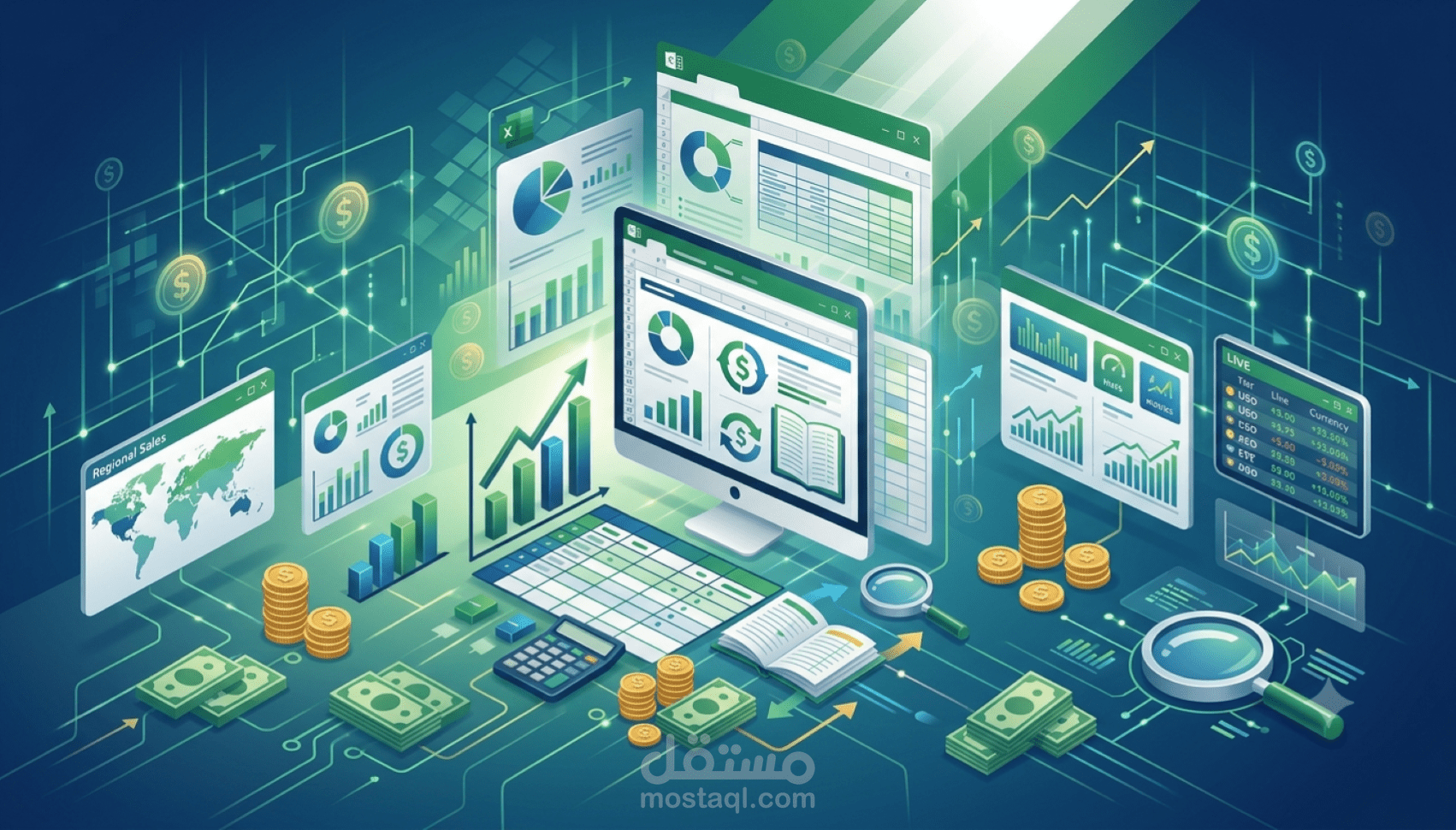 برنامج محاسبي متكامل على Excel من القيود حتى القوائم المالية