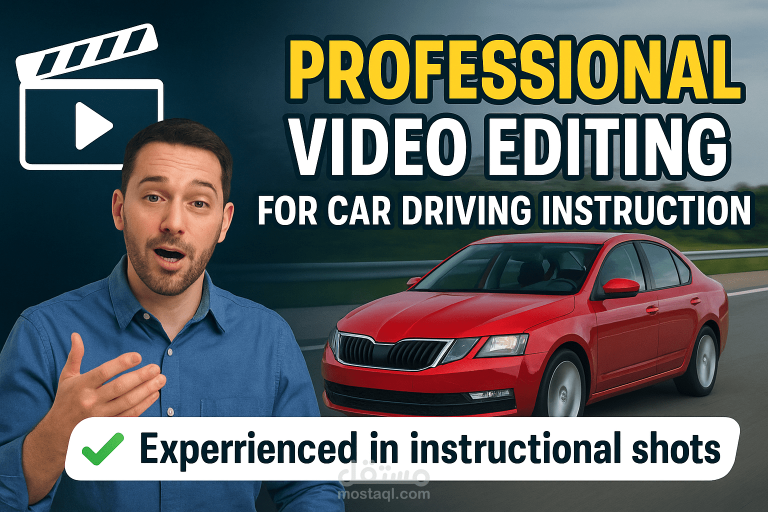 مونتاج احترافي لفيديوهات تعليم السواقة