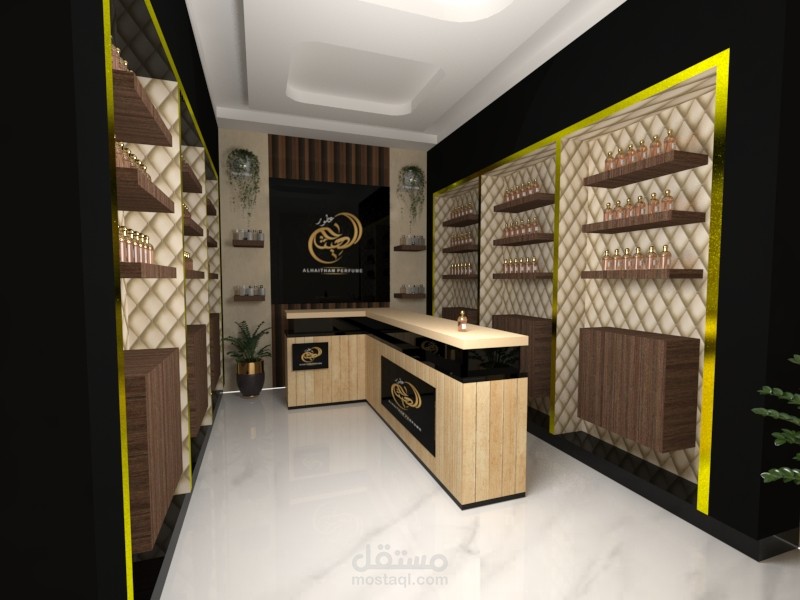 تصميم داحلى لمحل عطور