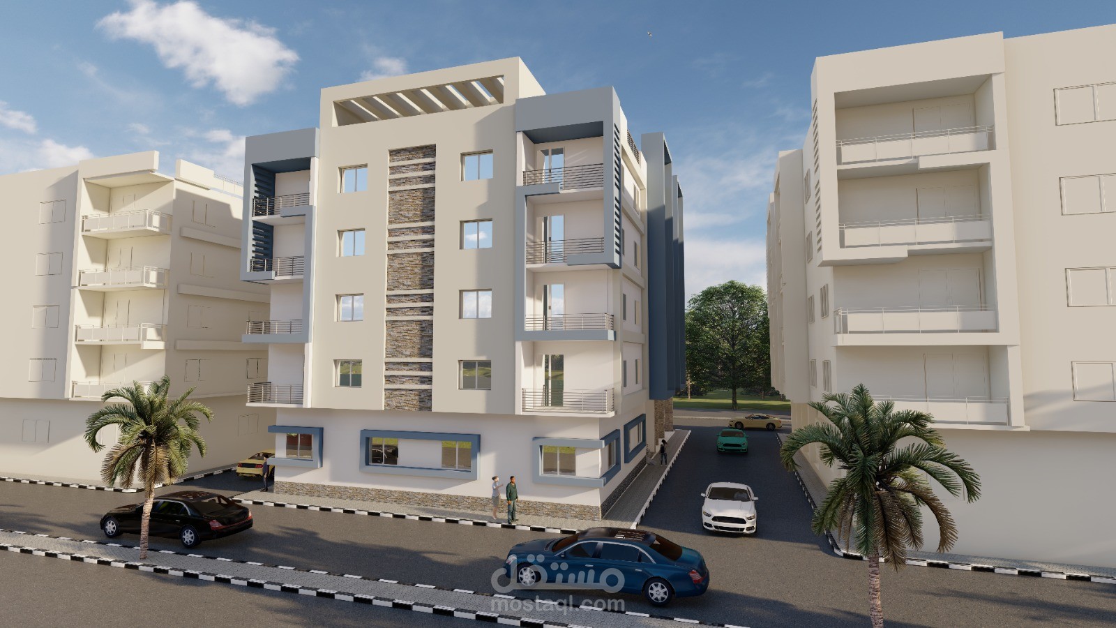 تصميم واجهه عمارة سكنية