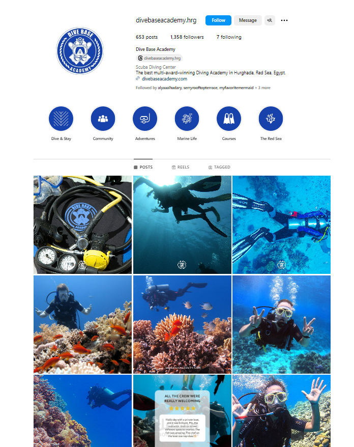 Dive Base Academy Social Media