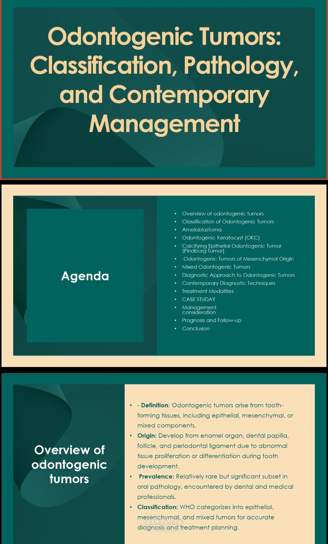 Presentation for dental subjects for students