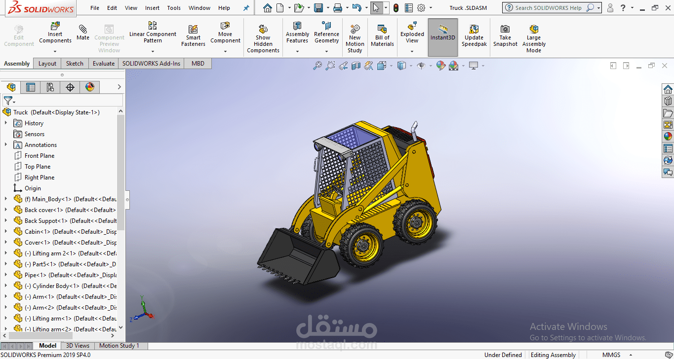 عمل تصميم ثلاثى الابعاد باستخدام Solidworks