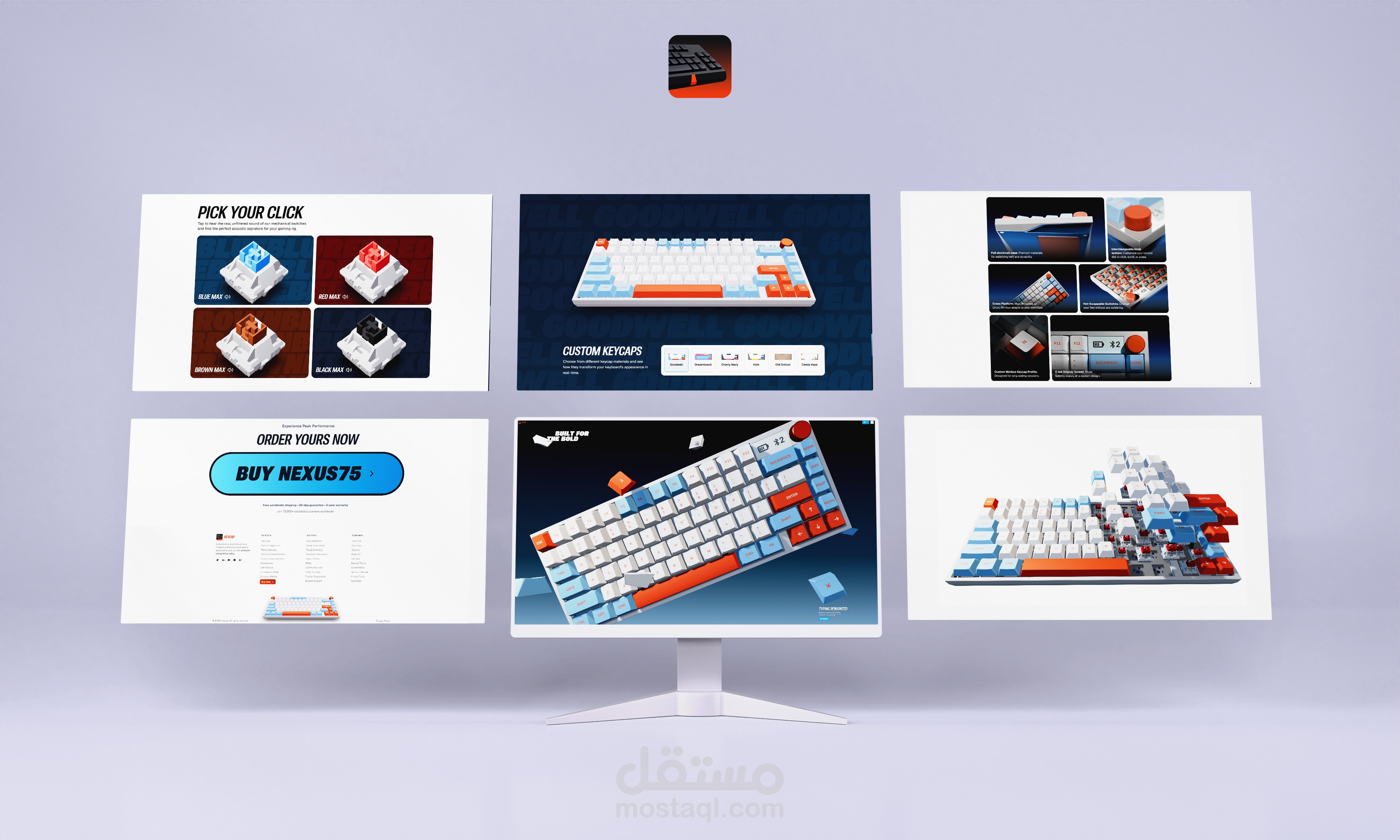 صفحة هبوط مع 3D Animations متقدمة لشركة لوحات مفاتيح ألعاب | Next.js, Three.js & GSAP