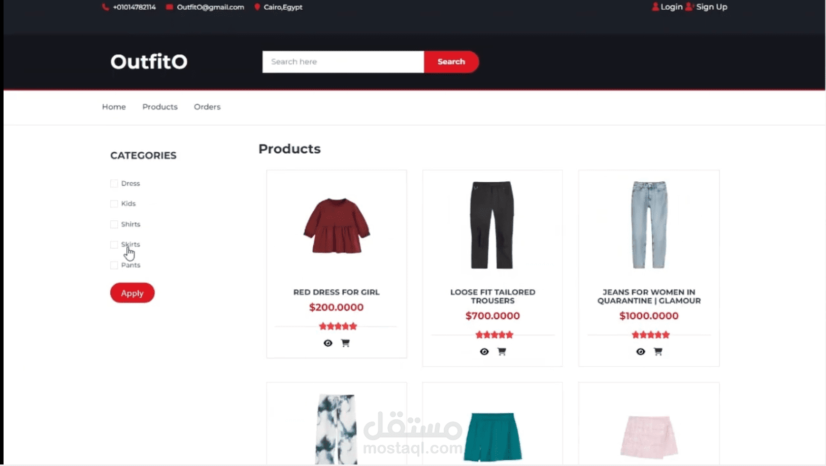 OutfitO  Ecommerce project