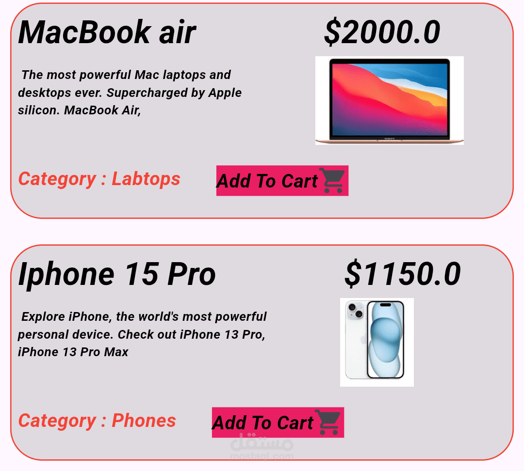 E-Commerce Application - Database and Class Design