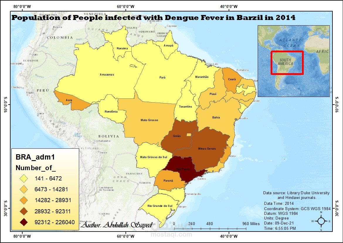 Population of People infected with Dengue Fever in Barzil in 2014