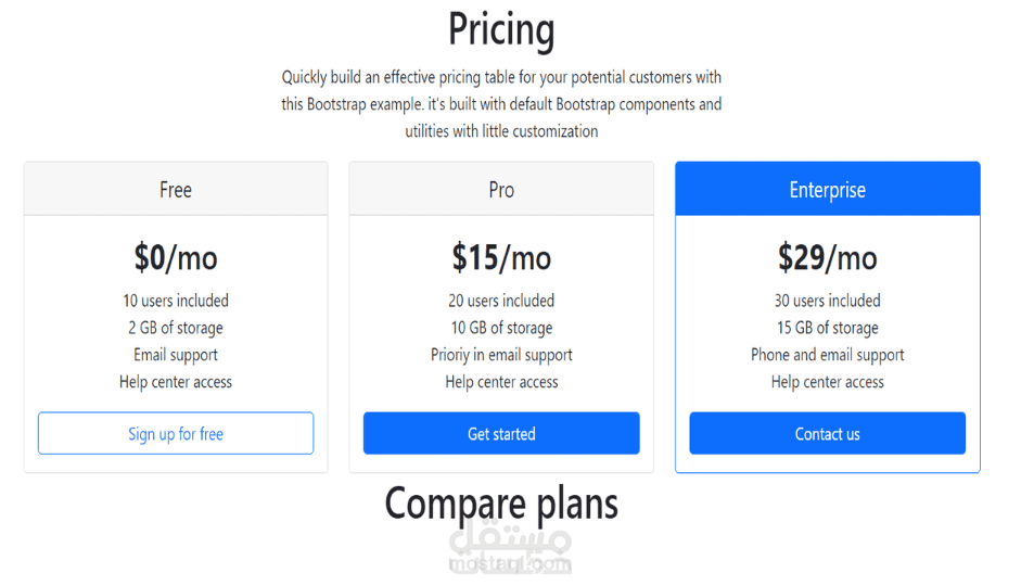 Landing page