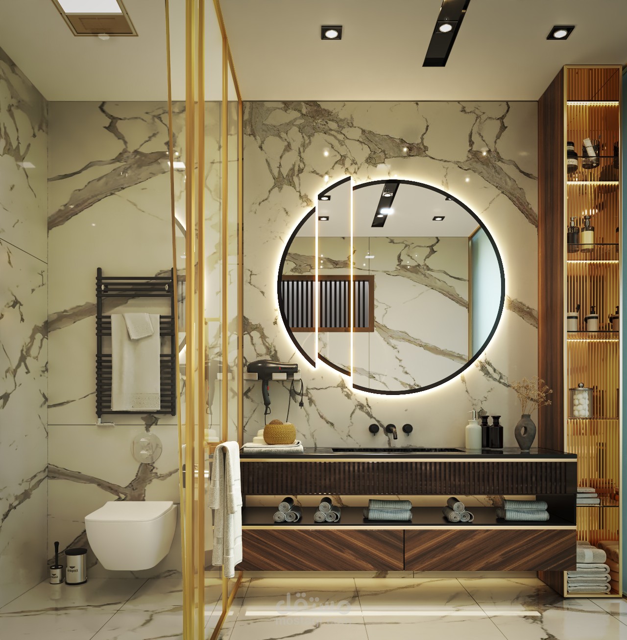 interior modern design_ dressing + bathroom