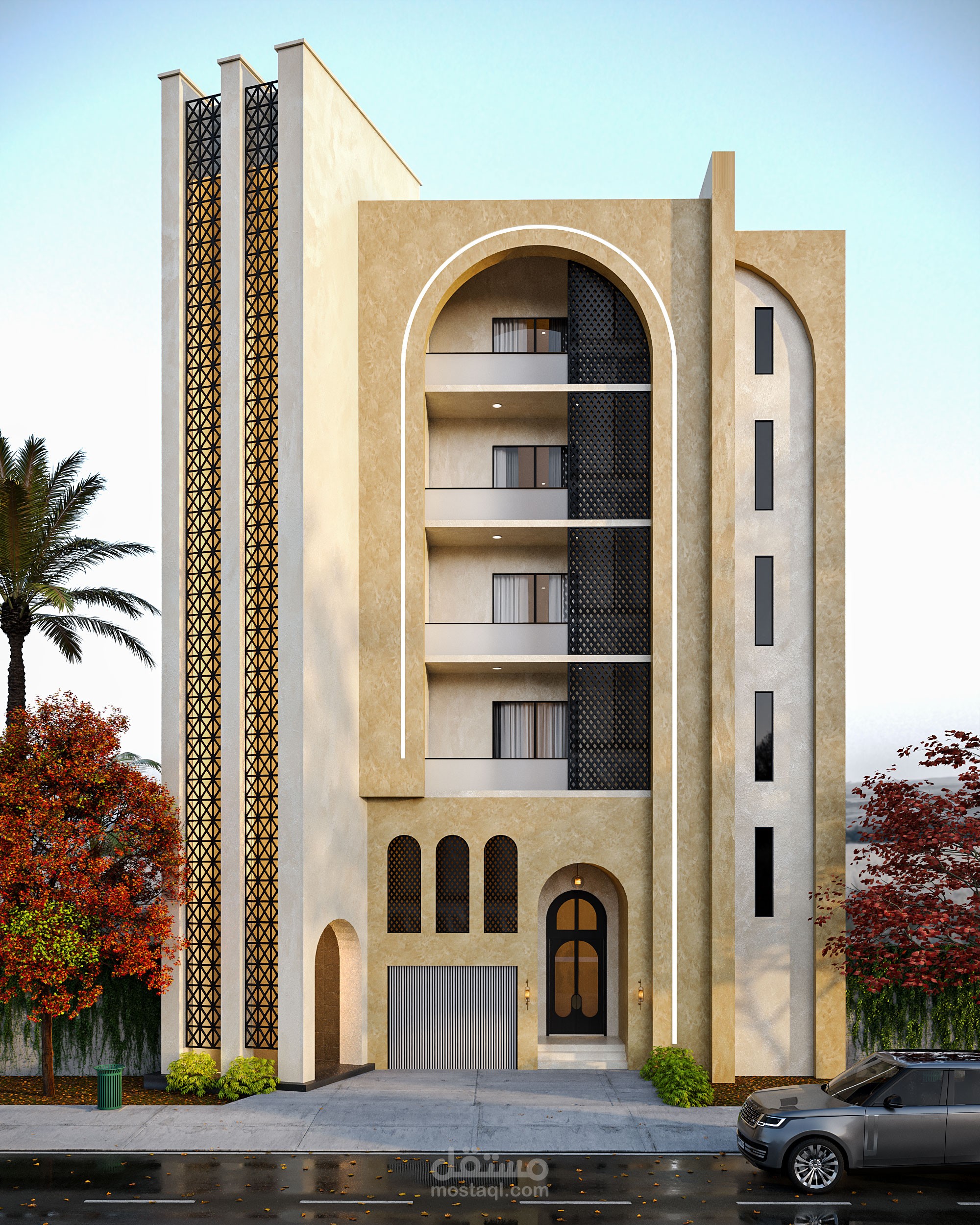 Exterior design _ A modern facade with a touch of classic elegance