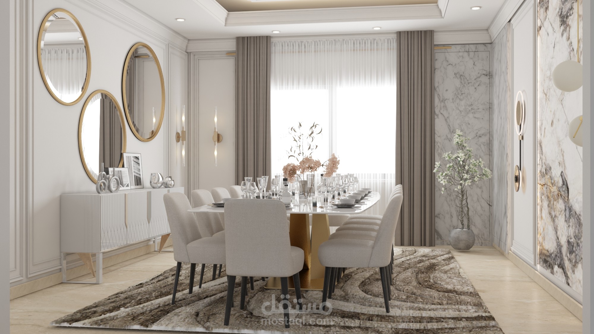 تصميم داخلي لغرفه طعام