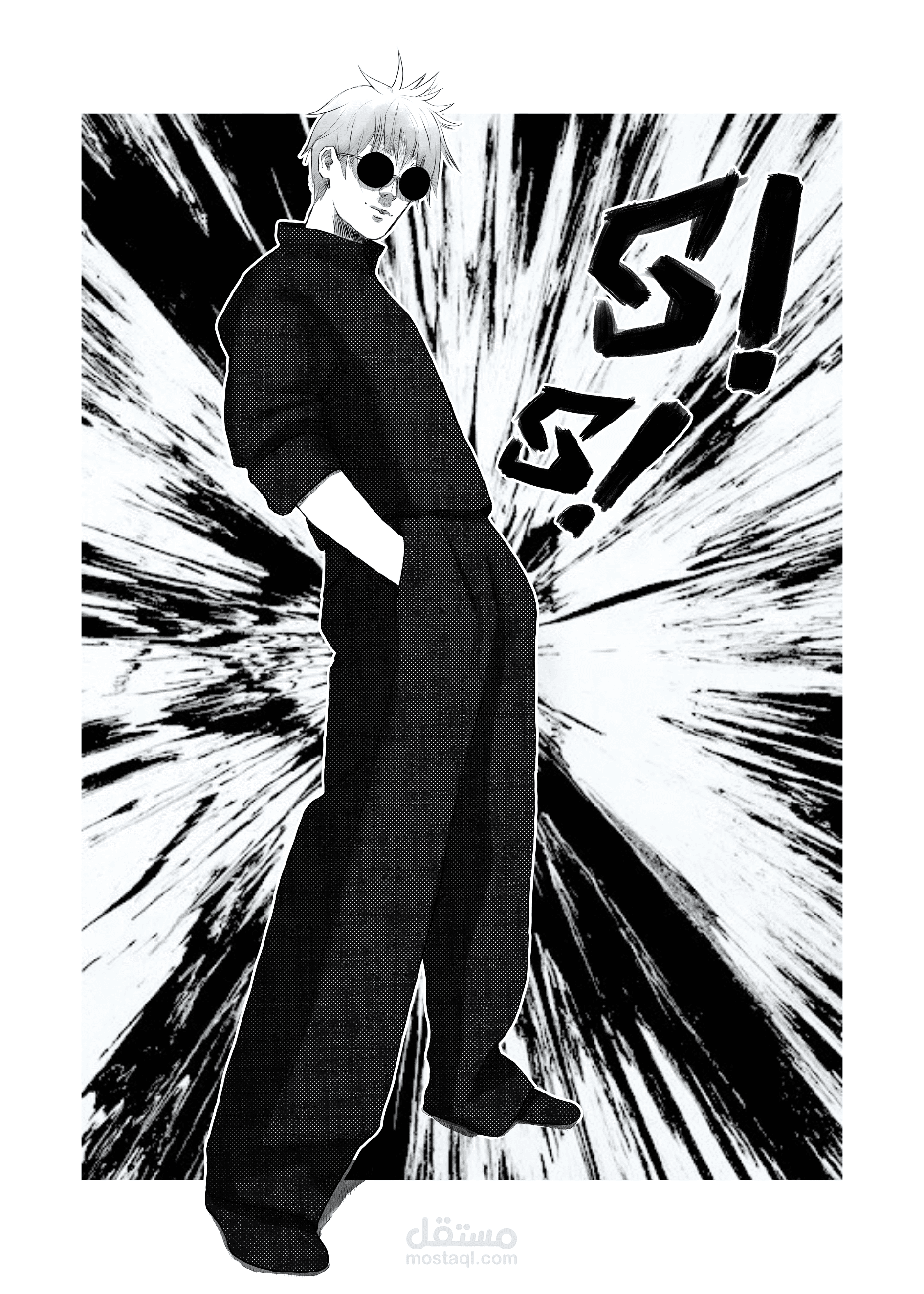 رسمة شخصية انمي مع لوجو