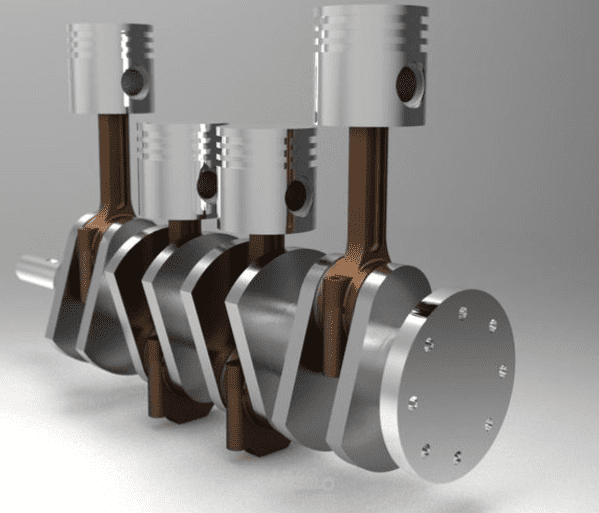 Crank with our pistons and force analysis