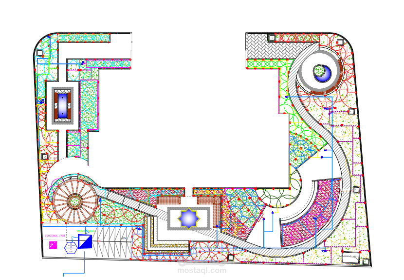 تصميم شبكة ري لحديقة فيلا سكنية