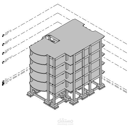 Building With 5 Floors 3D Modeling by Autodisk Revit