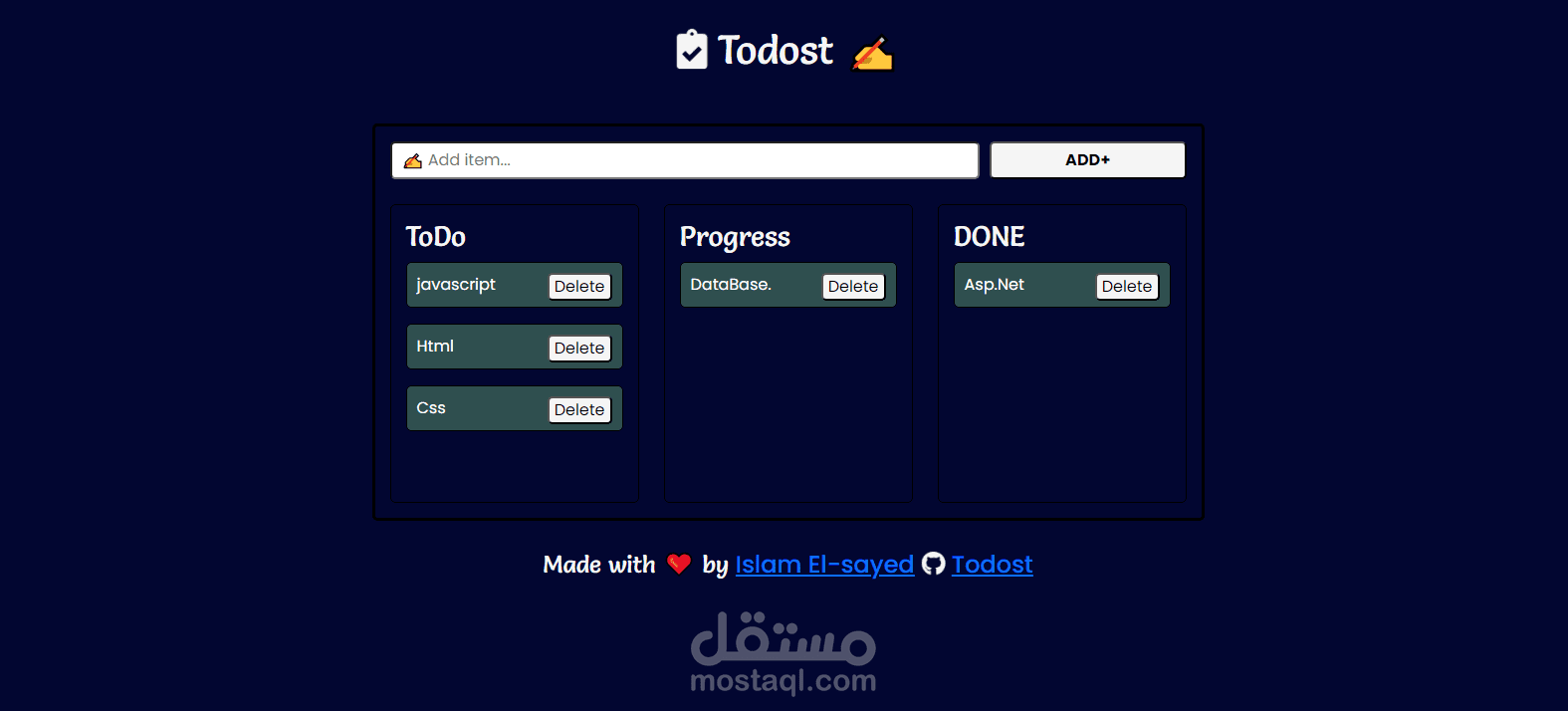 (  TodoList application ) Todost ️