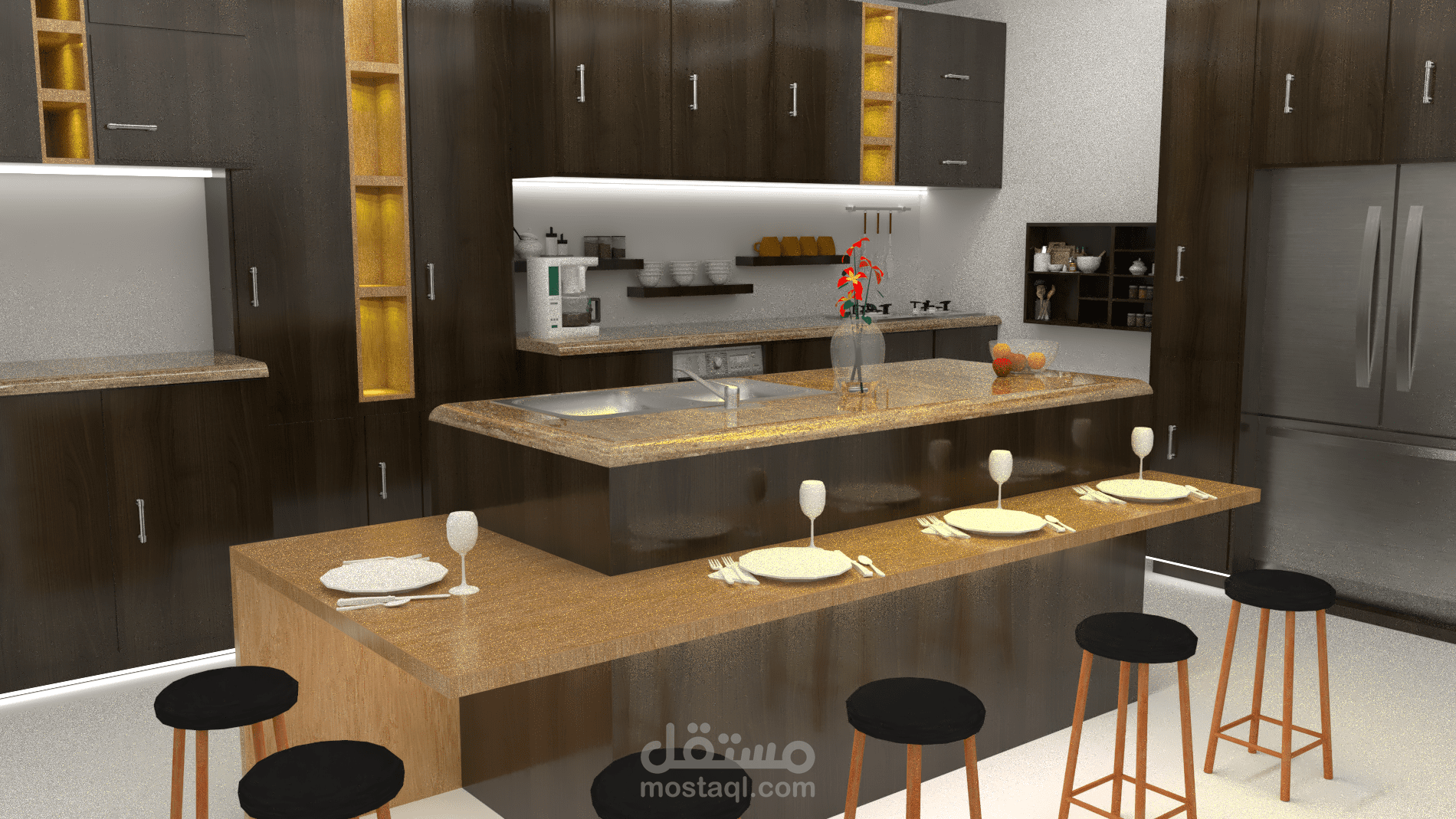 ديكور خشب مطبخ