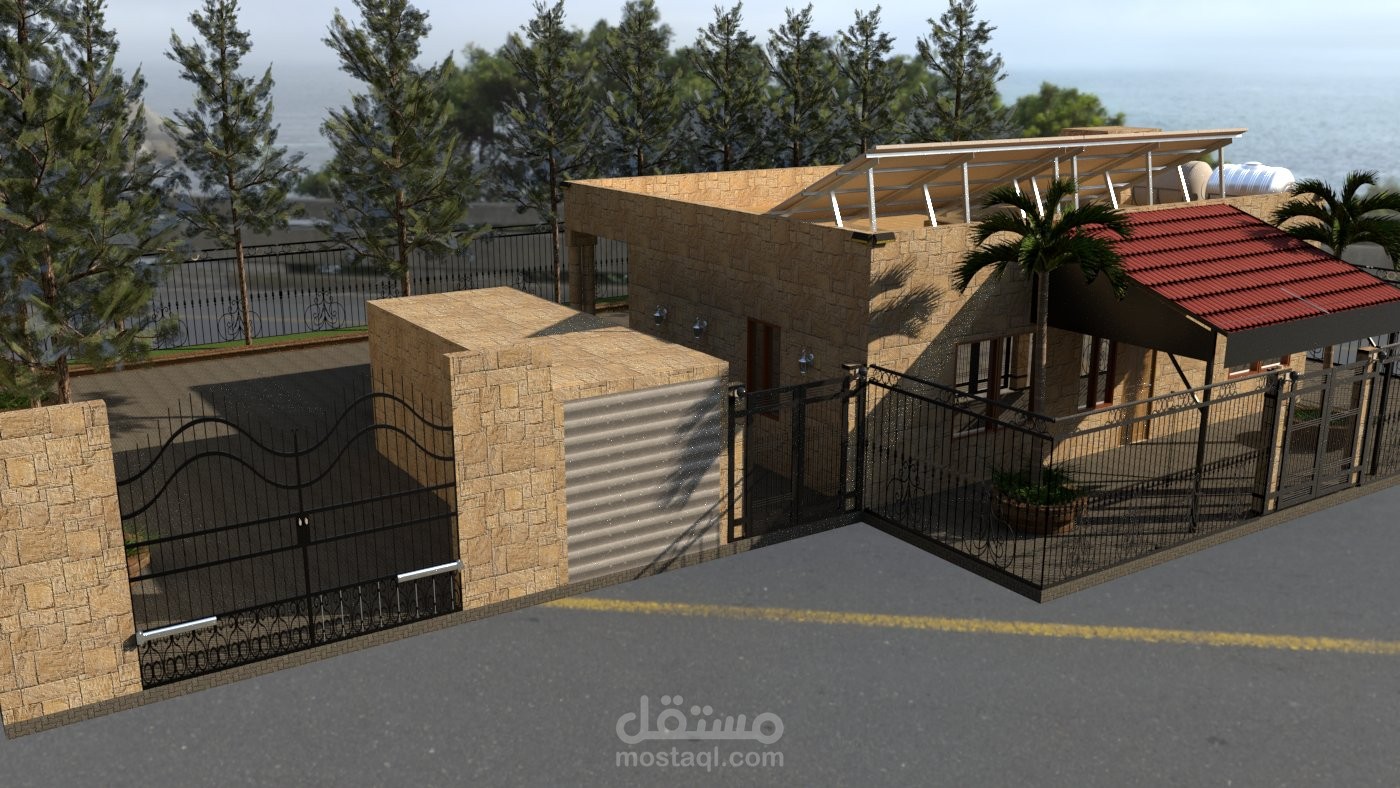 تصميم تصميم منزل مع حديقة