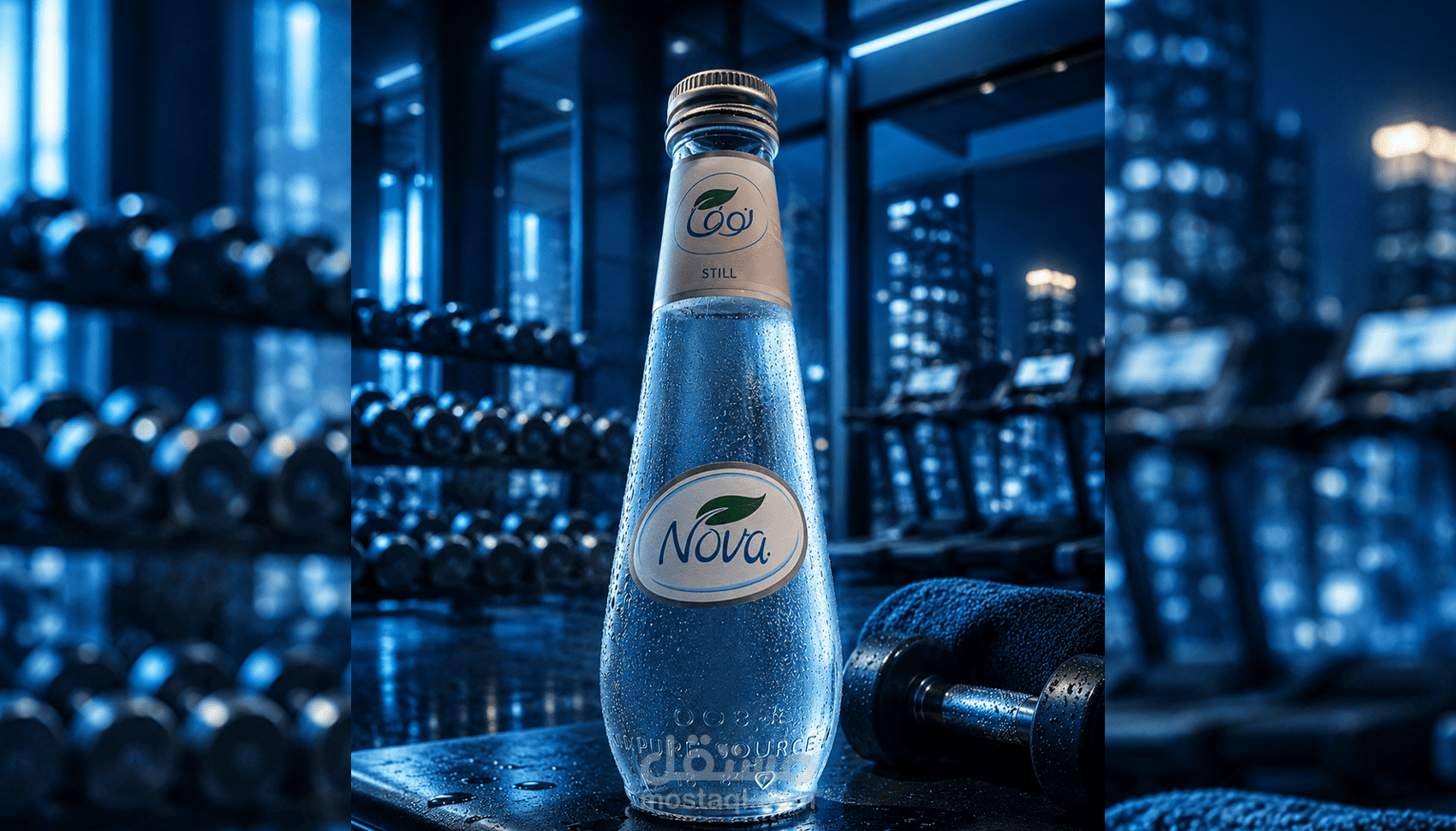 تصميم إعلاني مبتكر لبراند مياه Nova