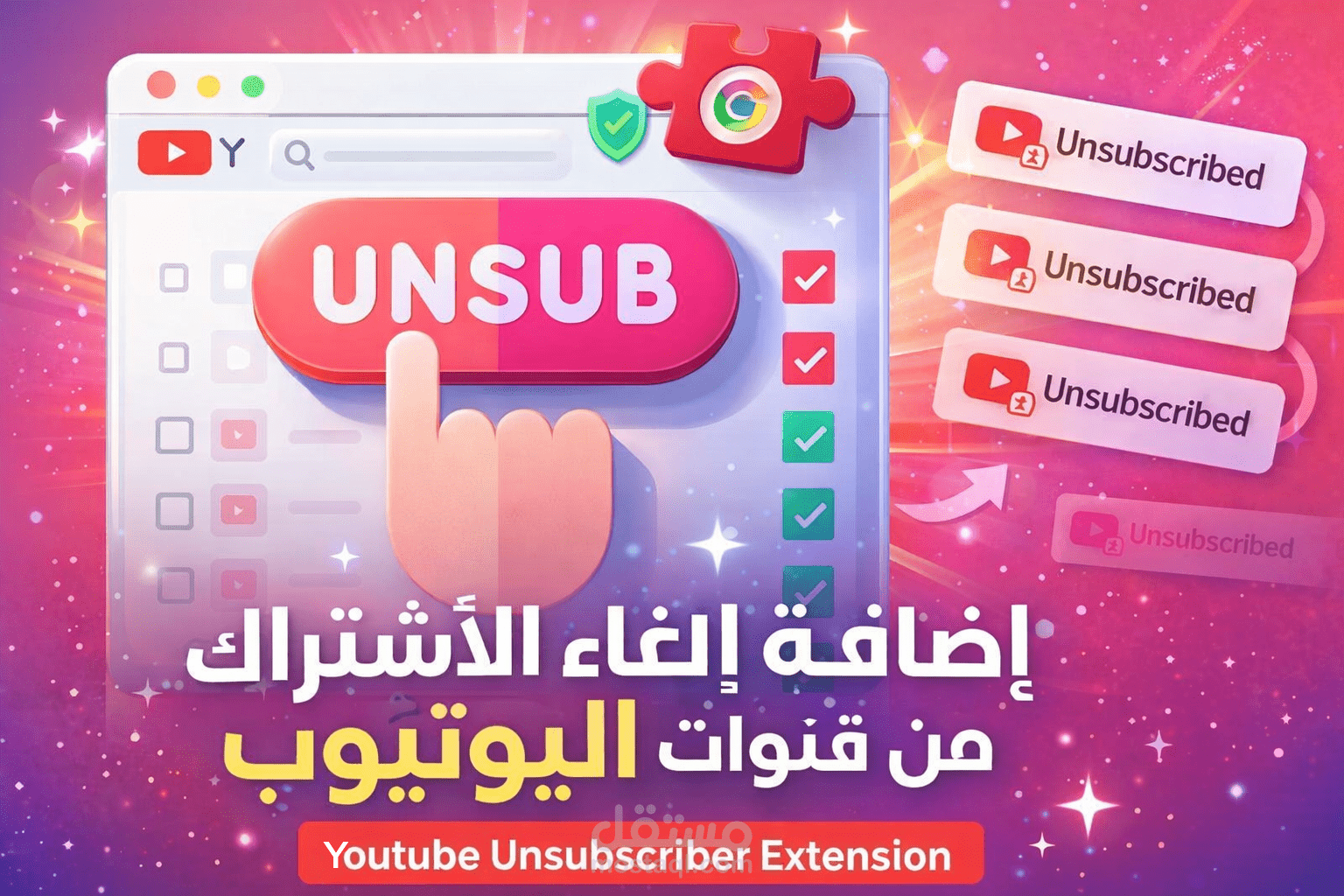 إضافة متصفح (Browser Extension) لإلغاء اشتراكات قنوات اليوتيوب بشكل سهل وسريع