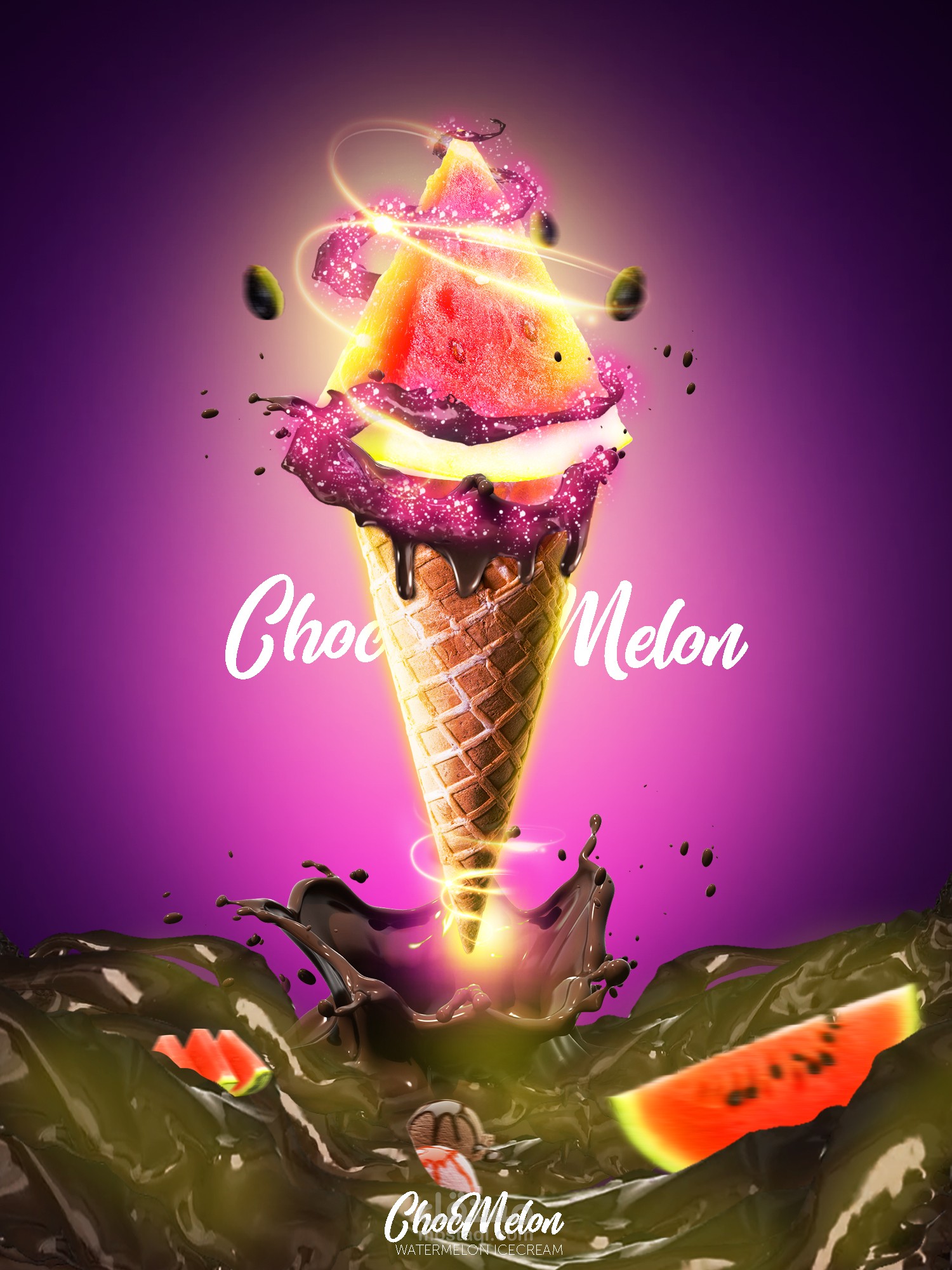 ChocMelon — Watermelon Ice Cream Concept
