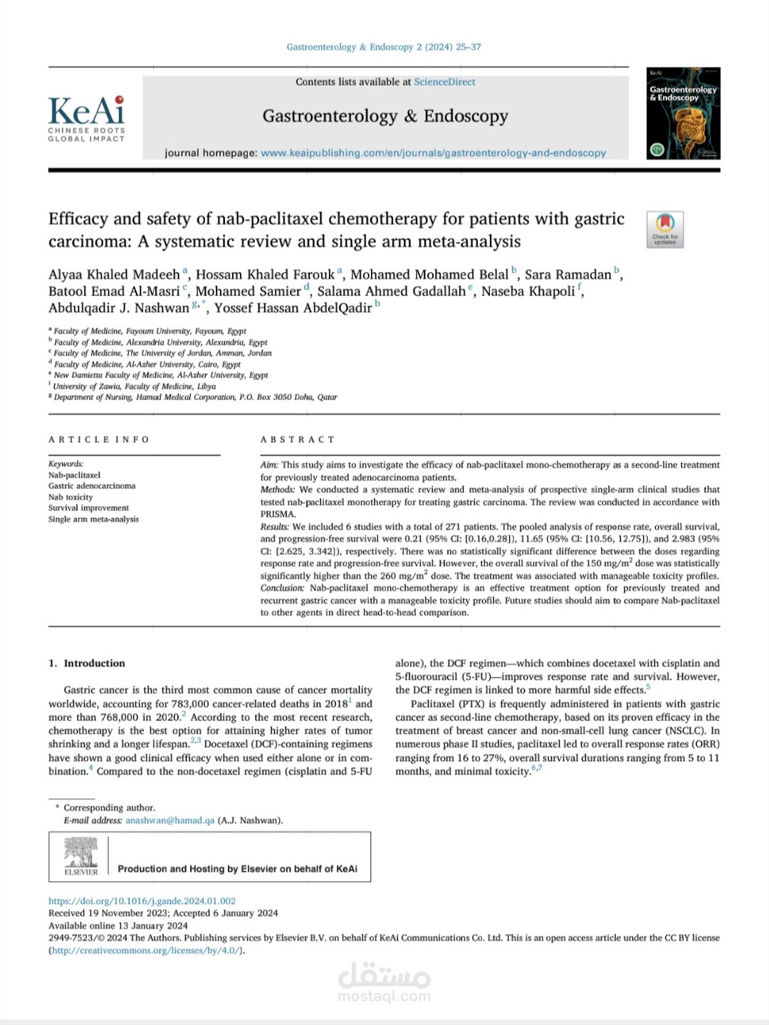 A systematic review and single arm meta-analysis