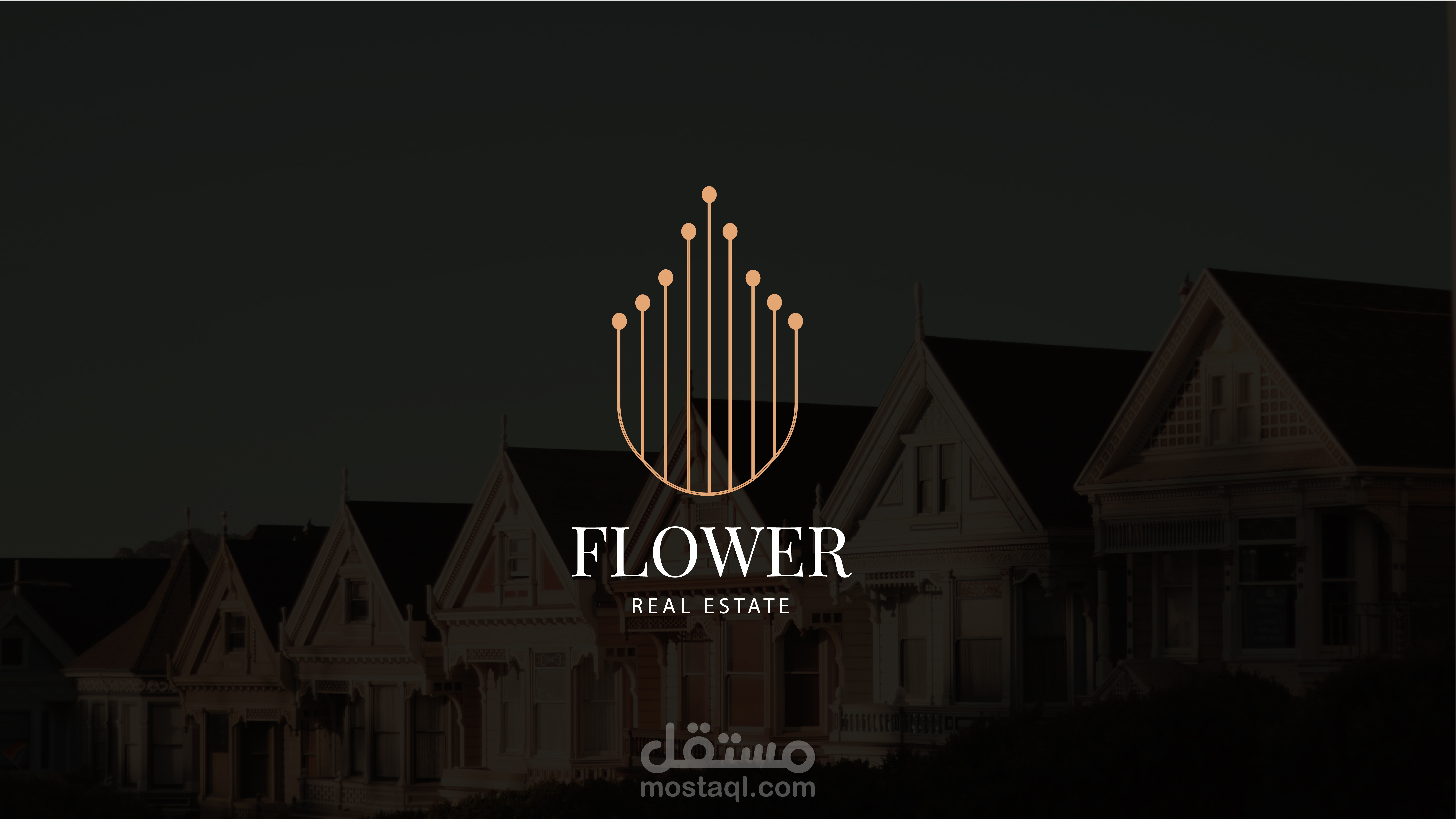 لوجو وهويه بصريه لشركه عقارات تسمى "flower"