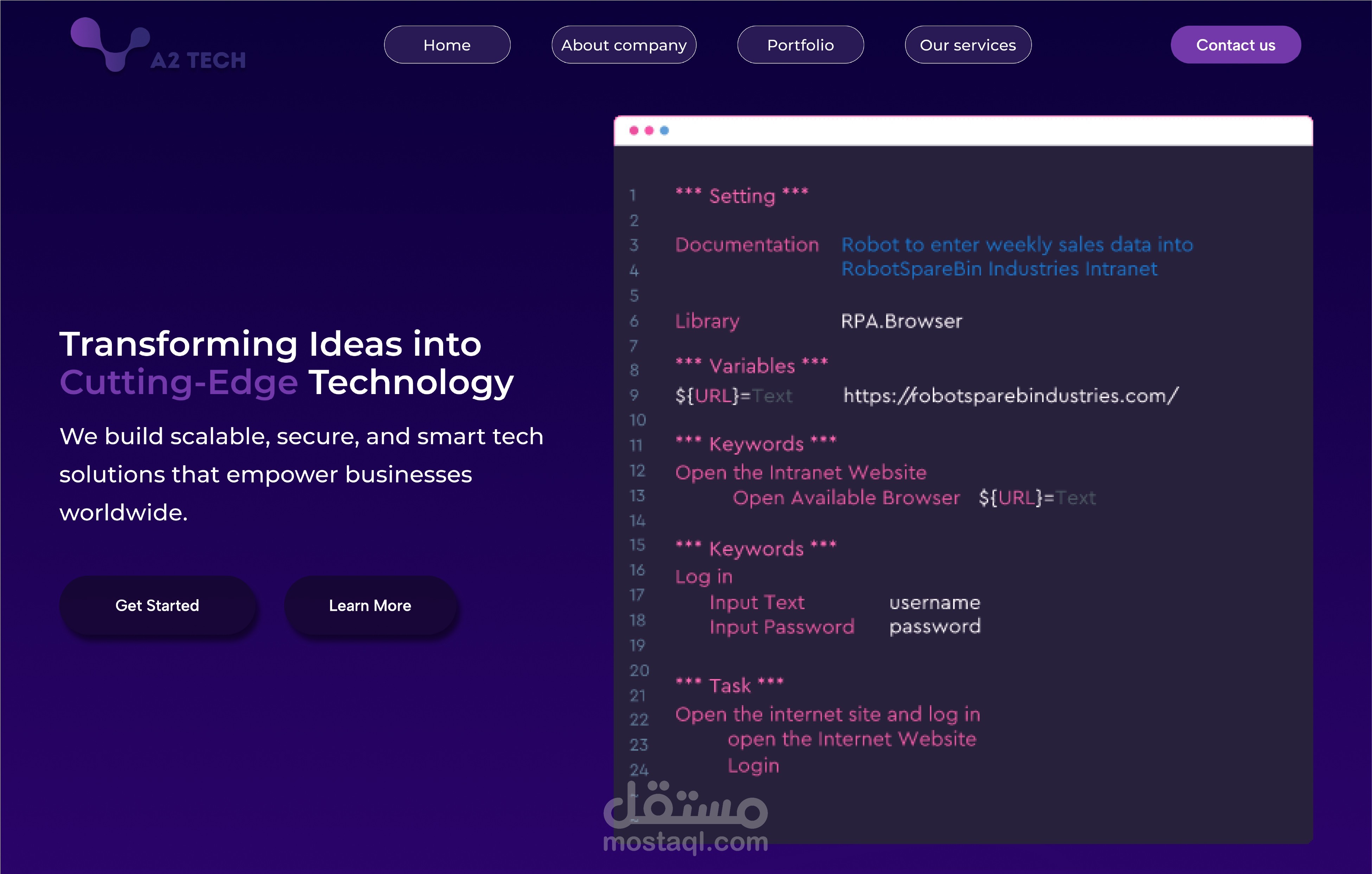 ِA2 Tech Website | design and development