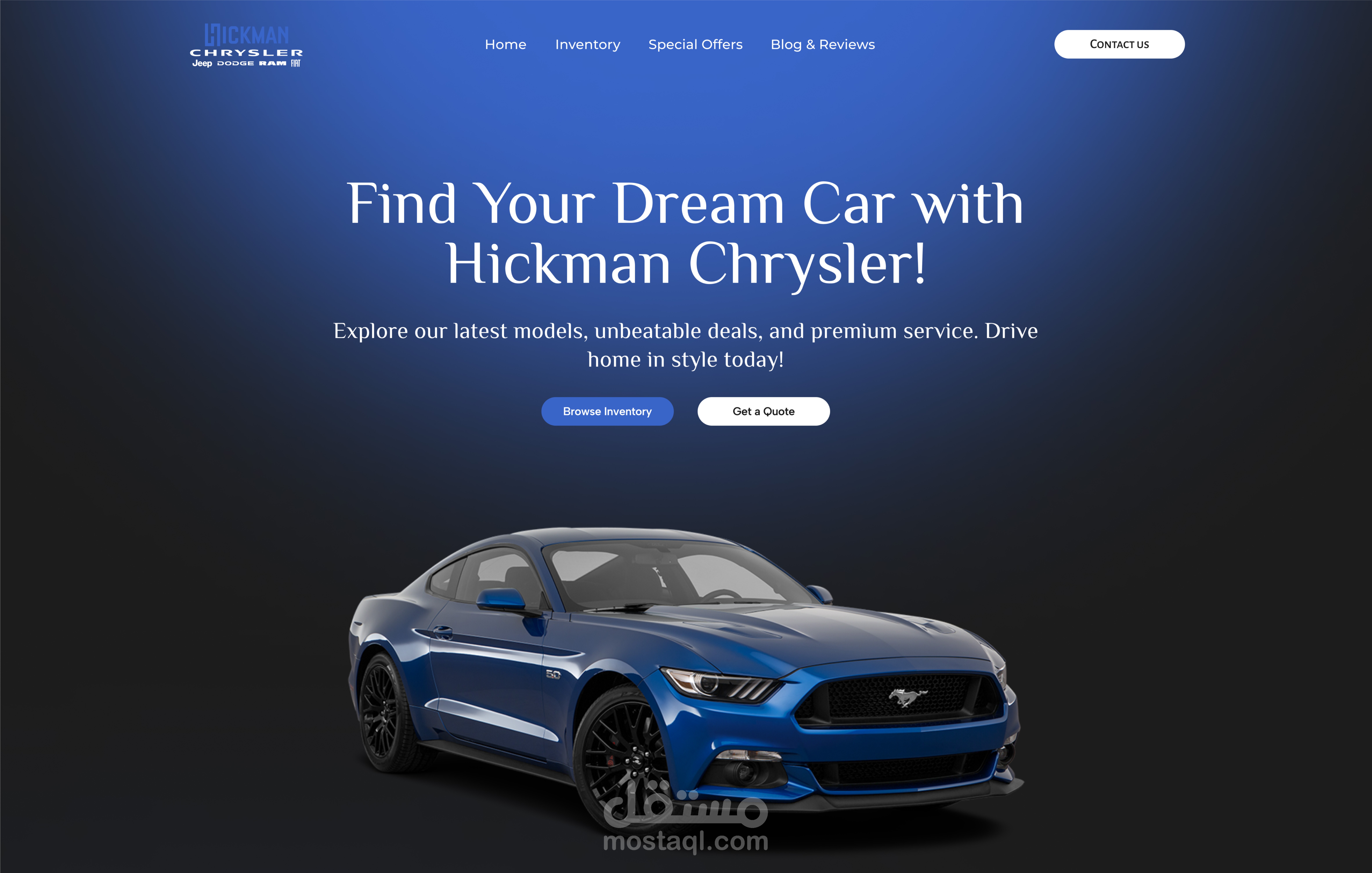 Cars Ecommerce website | Hickman Chrysler | design & Development