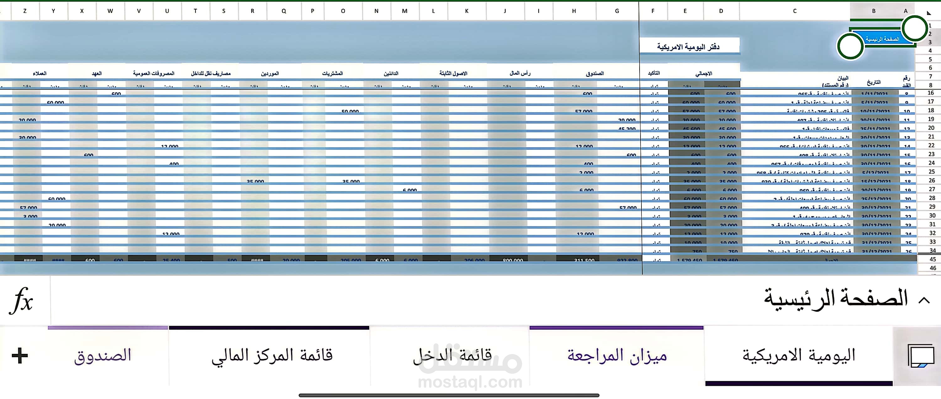اعداد اليومية الأمريكية باستخدام برنامج الاكسل