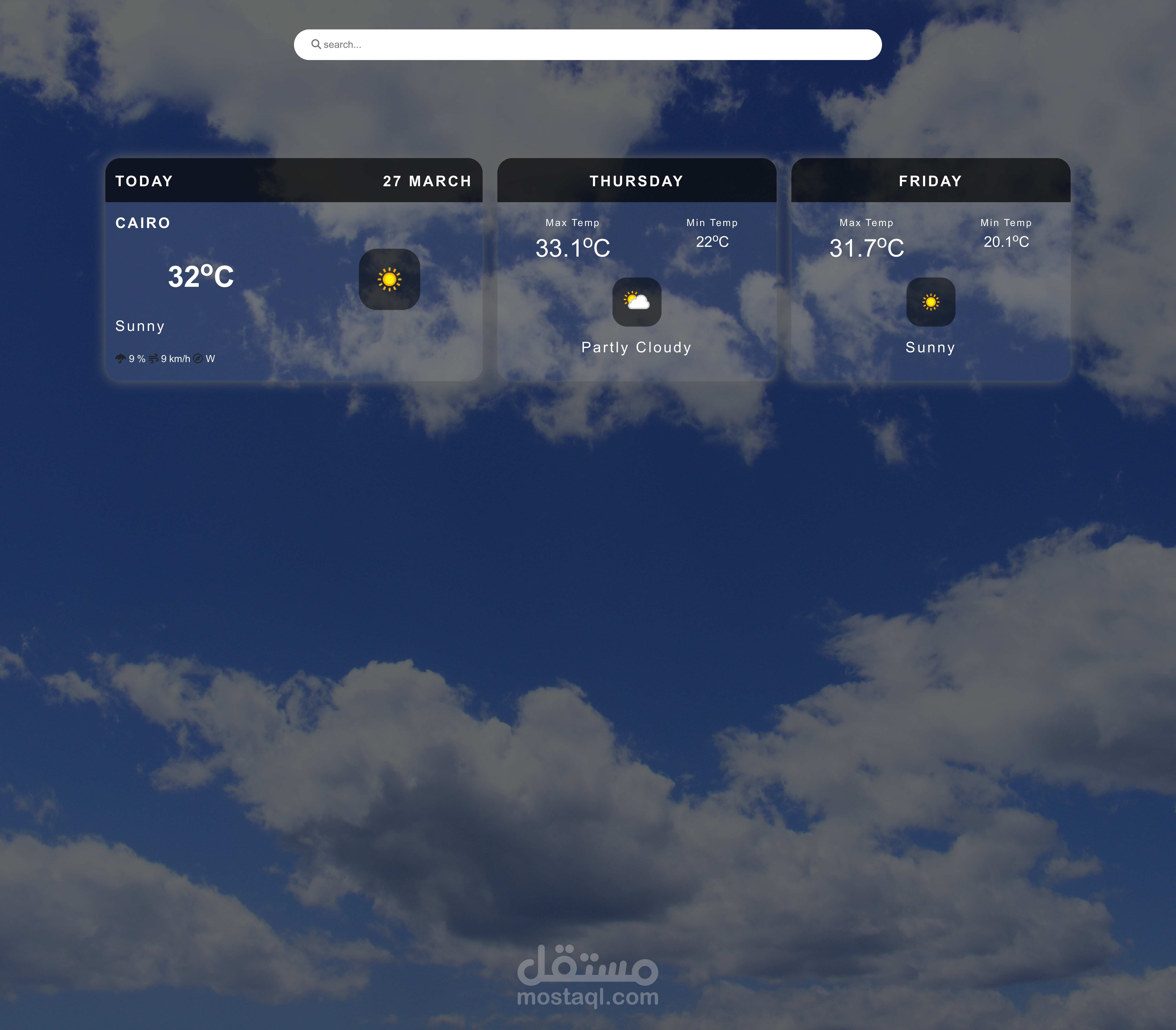 weather  موقع لعرض حالة الطقس  الكبرى والصغرى ف البلاد