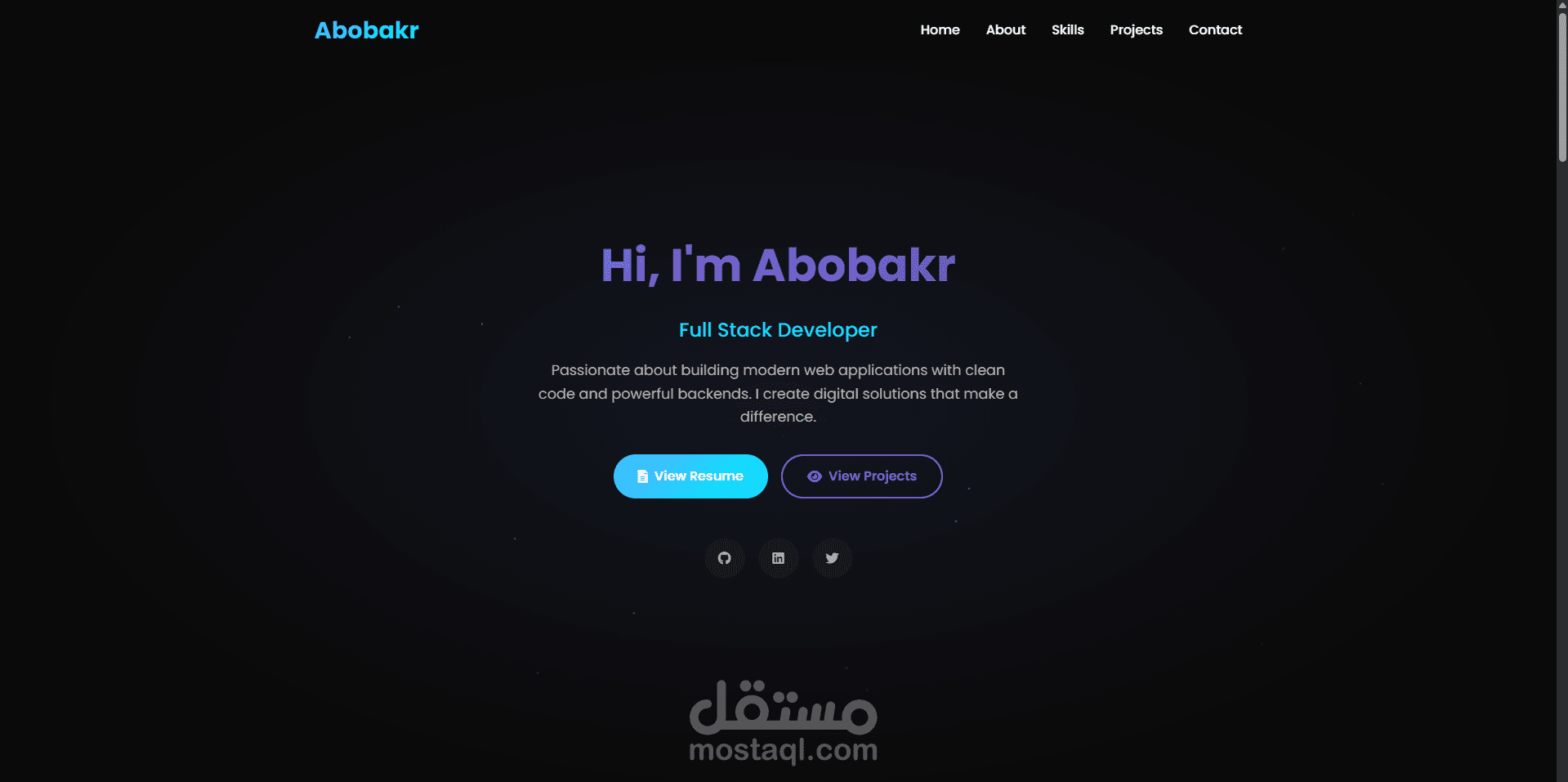 Portfolio لعرض الاعمال والتواصل