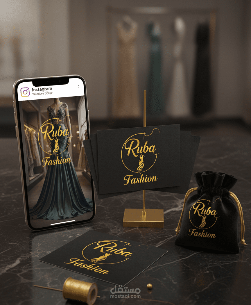 تصميم شعار لمحل ملابس نسائية باسم  Ruba Fashion