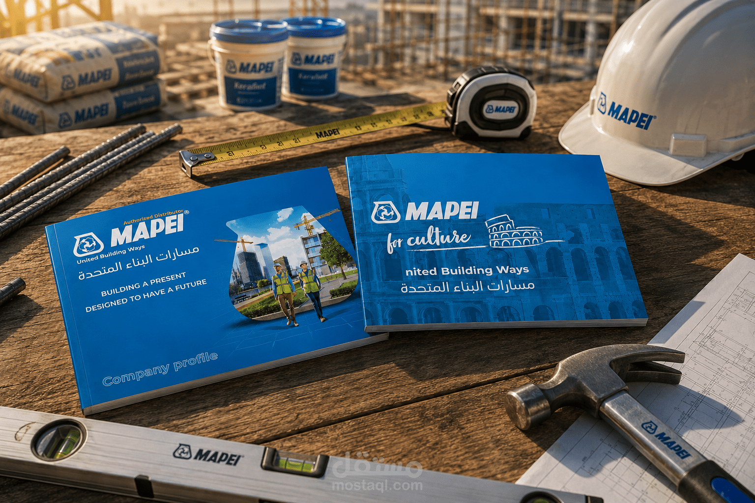 تصميم بروفايل احترافي لشركة United Building Ways – الموزع المعتمد لمنتجات MAPEI الإيطالية