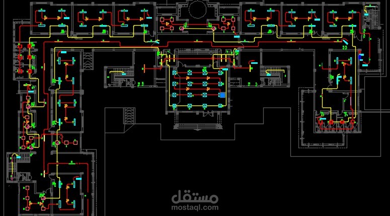 التصميم الكهربي لمدرسه بمساحه 300 متر