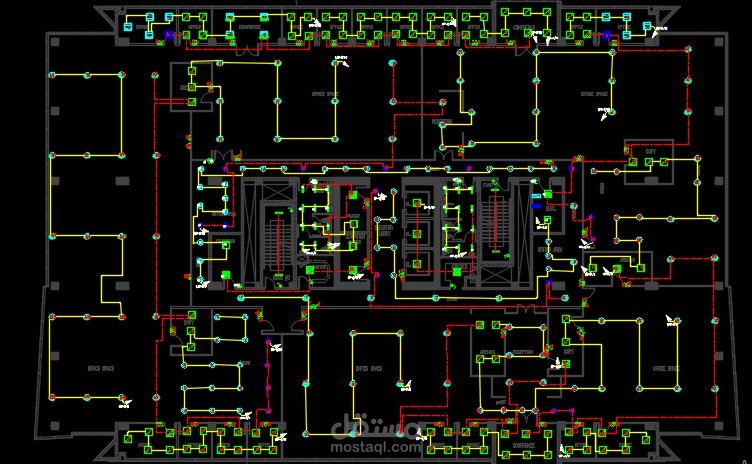 تصميم مبني اداري بنظام الطوارئ