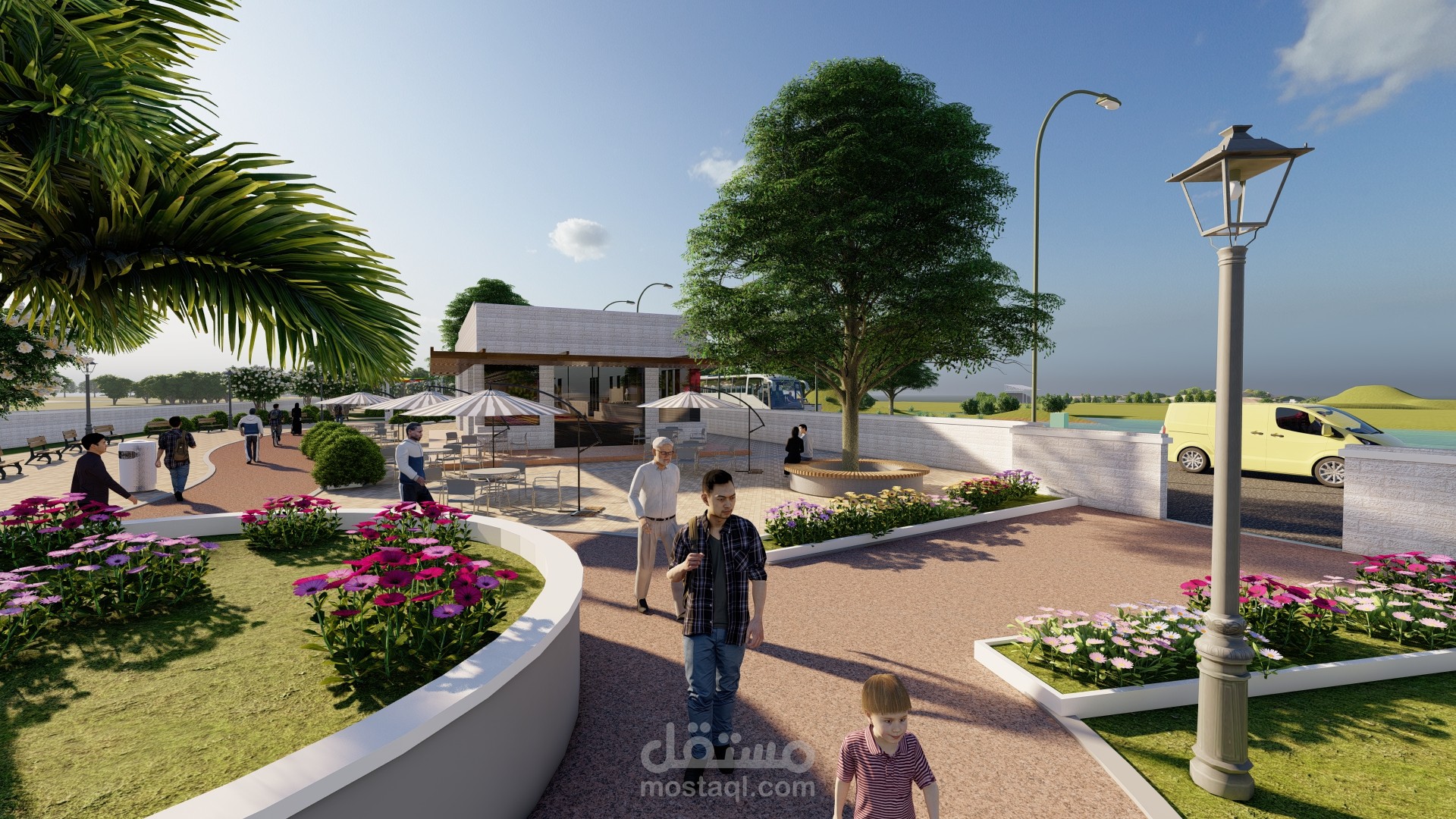 تصميم حدائق واستراحات عامة