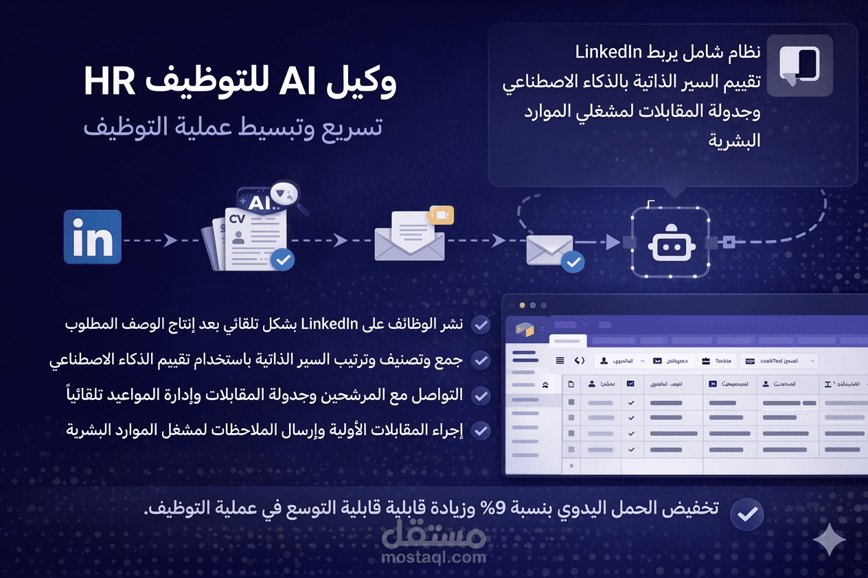 تصميم وتنفيذ نظام توظيف ذكي مؤتمت بالكامل ( AI HR Pipeline n8n)
