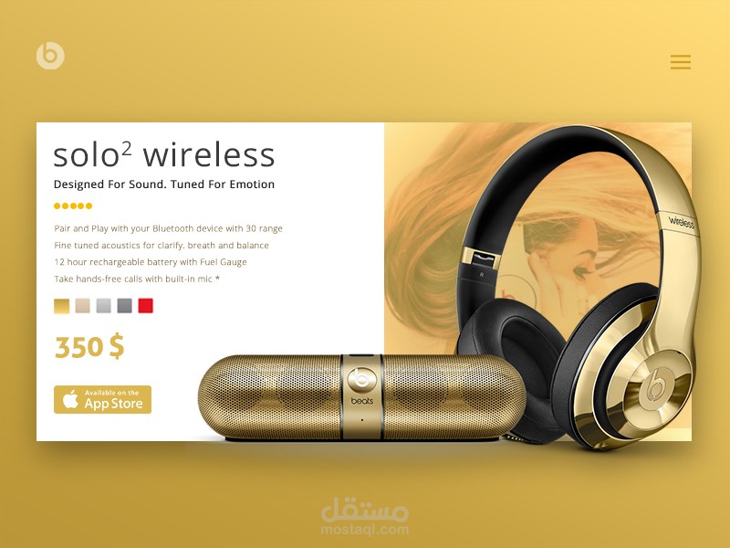 Daily UI - Day #4 Beats headphone Design Concept