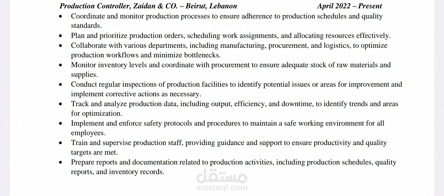 Production controller