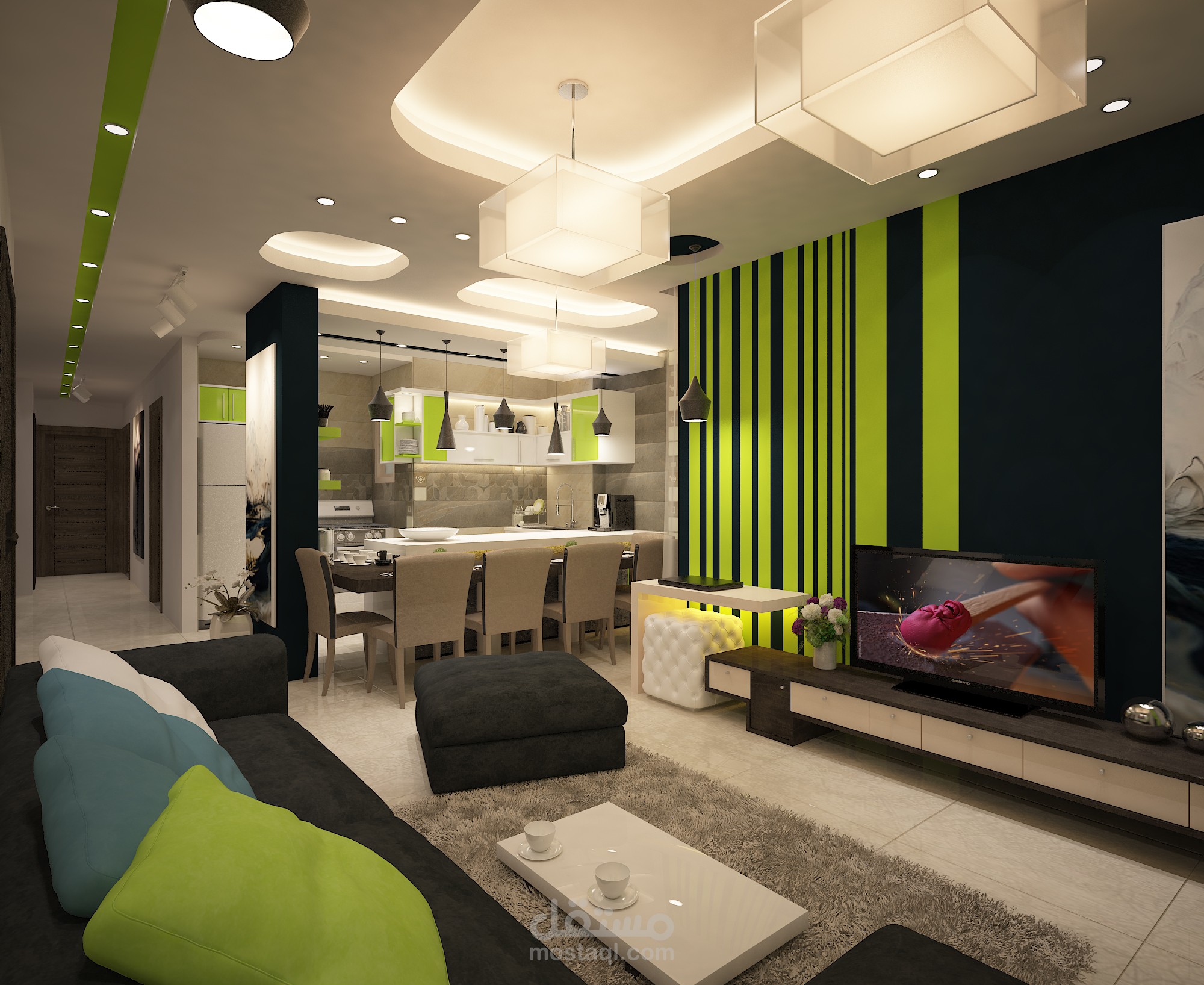 تصميم داخلي لشقه سكنيه