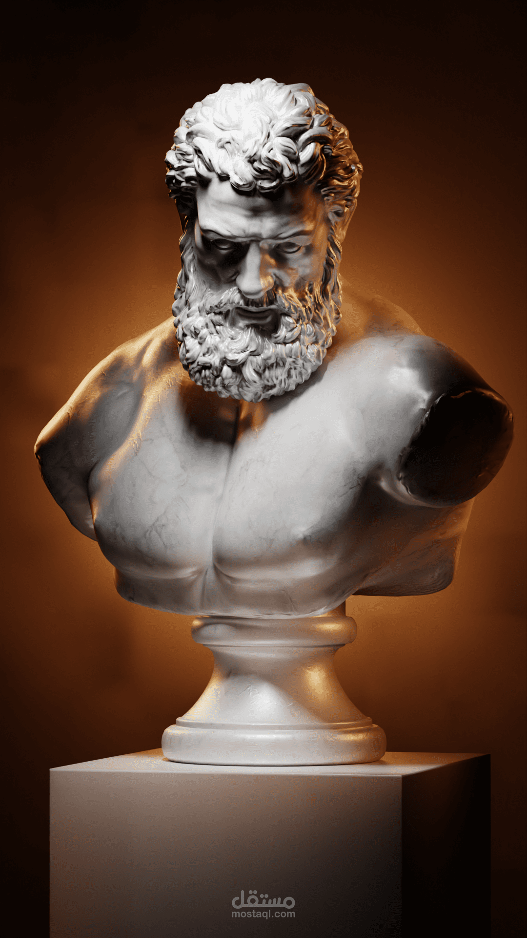 تمثال رخامي مميز بتصميم ثلاثي الأبعاد
