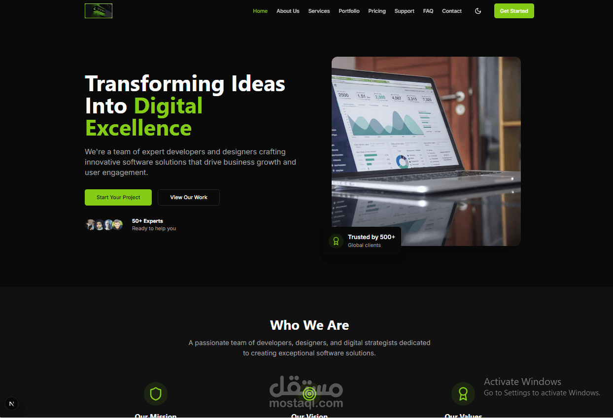 My landing page of my compain