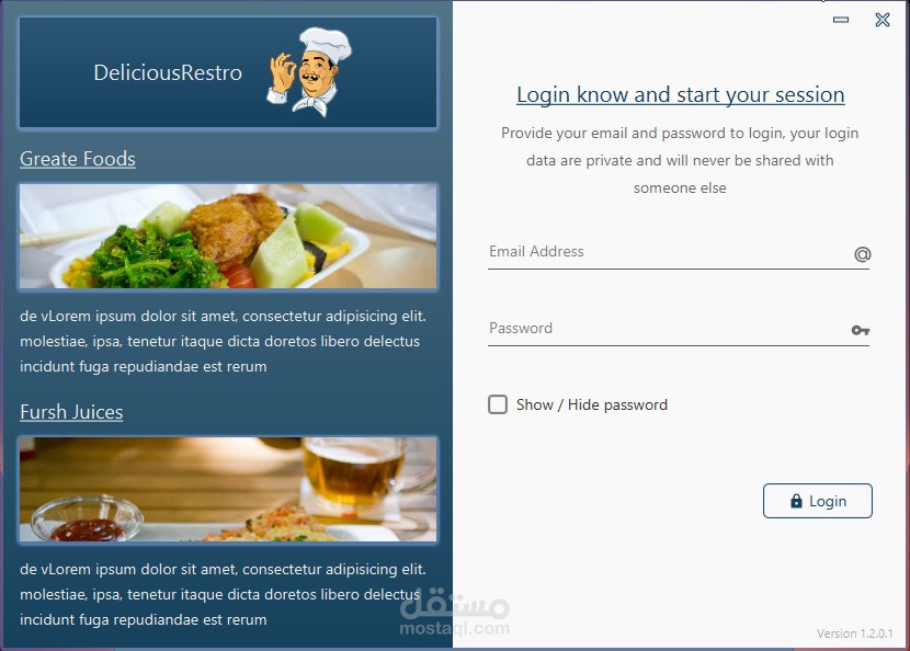 DeliciousRestro: A JavaFX application for restaurant management