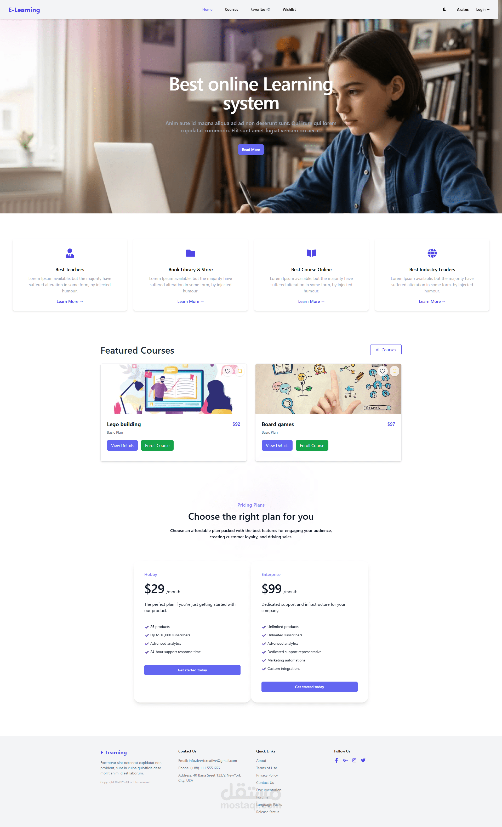 E-learning Website