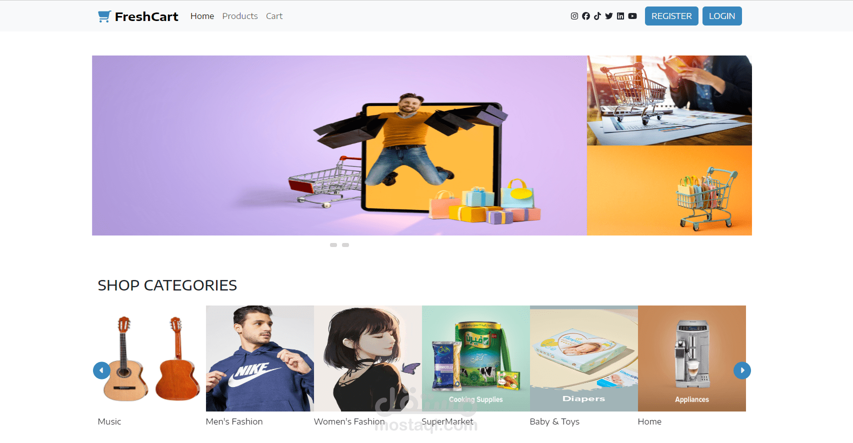 Fresh Cart is an ecommerce website